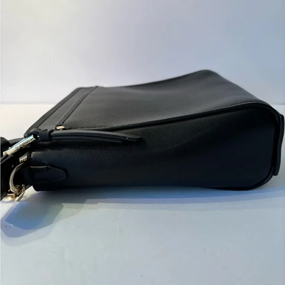 Calvin Klein Black Shoulder Bag Gold Hardware Lock Accent Adjustable Strap (A1) - Picture 8 of 10